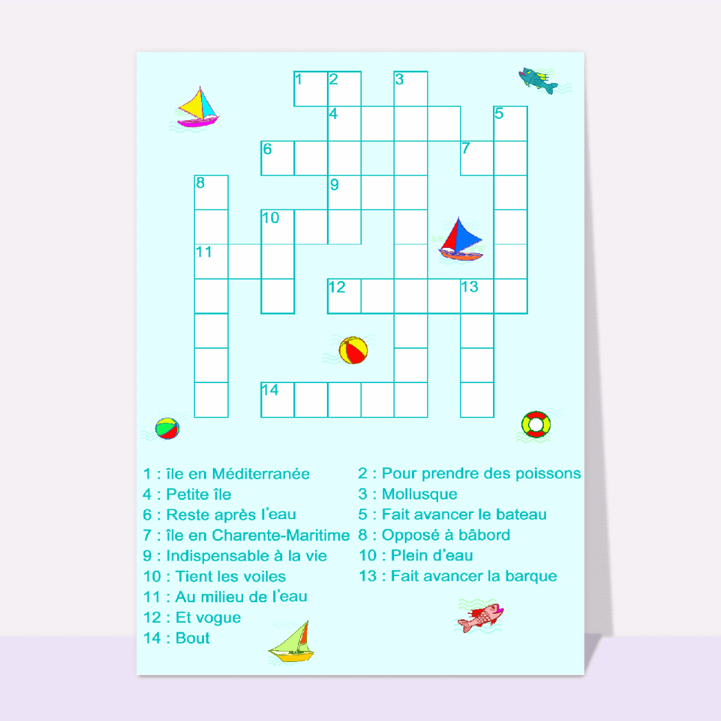 Trompeurs En 11 Lettres Mots Fléchés Carte Mots Croises De La Mer : Envoyer une vraie Carte Des Mots Pour Jouer  dès 0,99€ - Merci Facteur