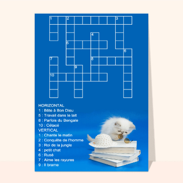 Jeux ludiques : Mots croises petit chat