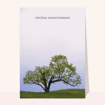 Sincères remerciements avec un arbre