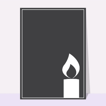 Carte remerciement condoléances : Une bougie sur un fond gris