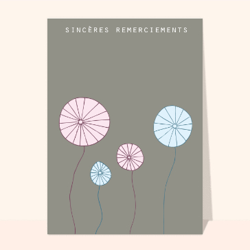 Remerciements condoléances 4 fleurs
