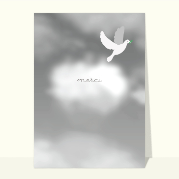 Merci dans le ciel en noir et blanc