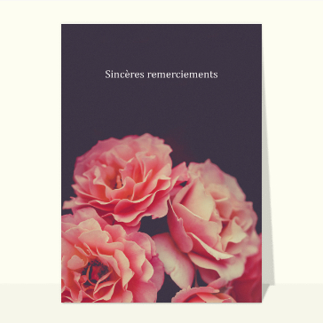 Sincères remerciements sur des fleurs