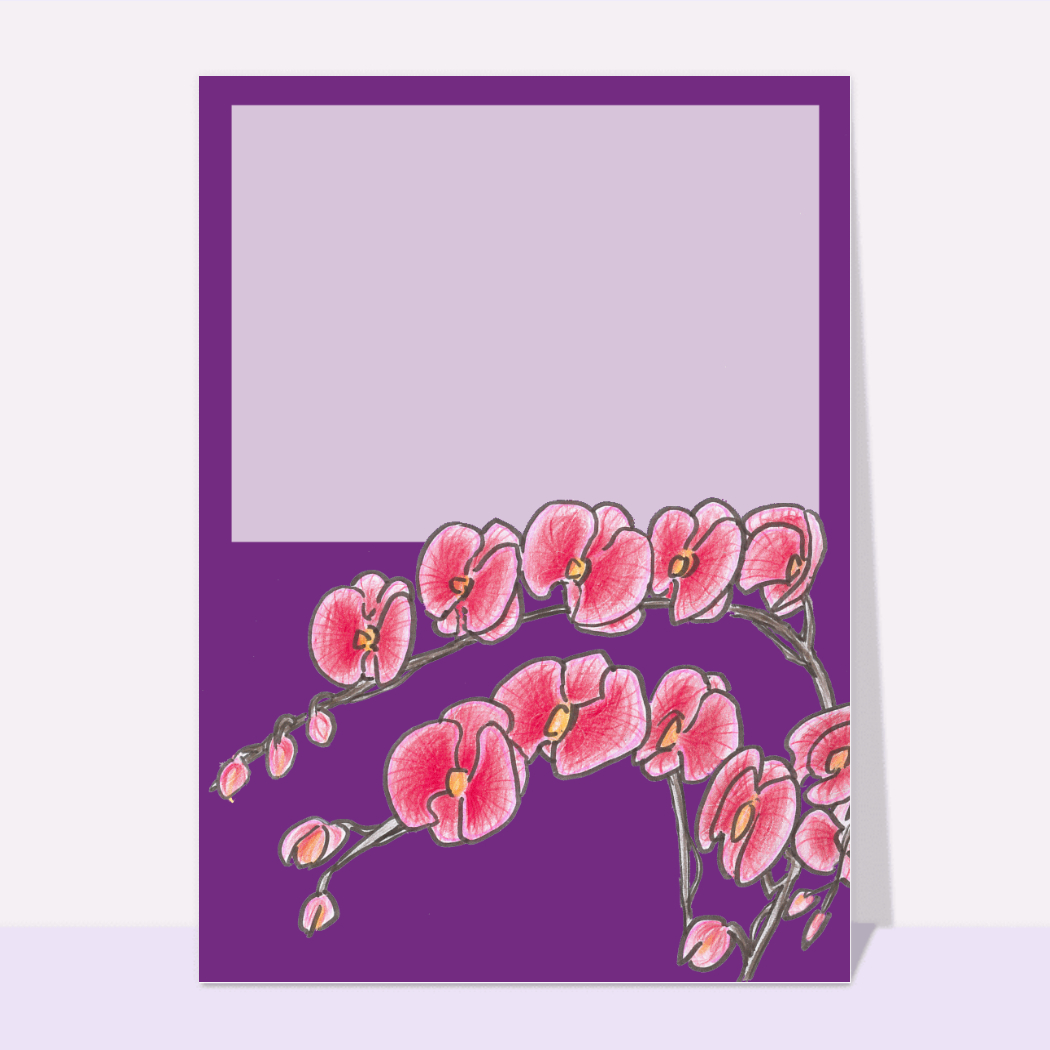 Carte Condoléances Orchidées Blanches, Rectangle, Double Volet, Paysage