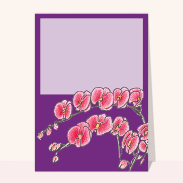 Faire-part de décès avec des Orchidées dessinées