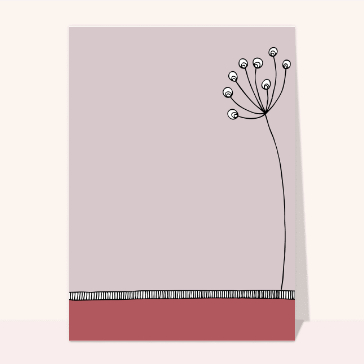 Faire-part de décès avec une fleur stylisée