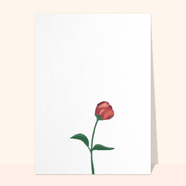 Faire-part de décès avec une fleur