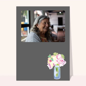 Faire-part de décès avec un bouquet