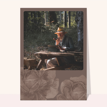 Faire-part de décès gravure de fleurs