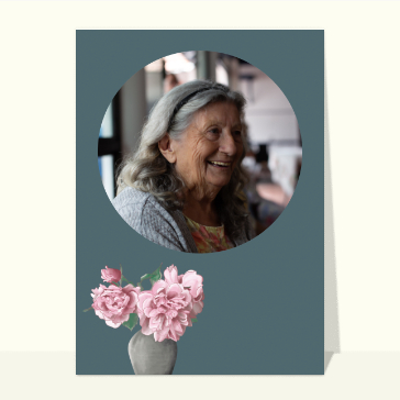 Faire-part de décès fleurs dans un vase