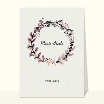 Décès et couronne de fleurs