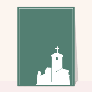 Carte condoléances religieuses : La silhouette d'une église