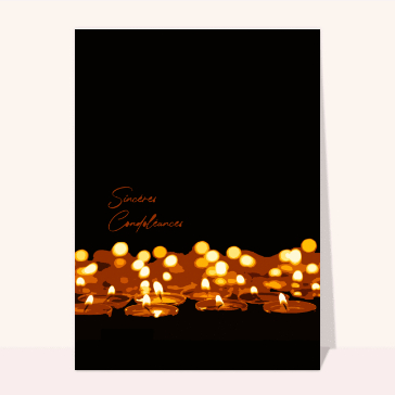 Carte condoléances religieuses : Sincères condoléances et bougies