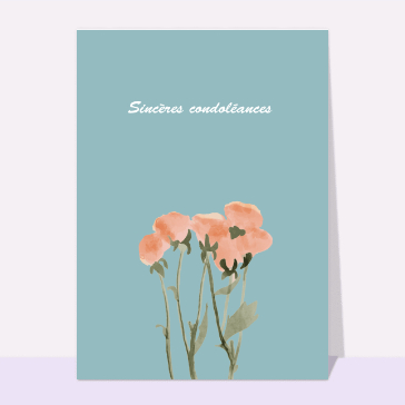 Sincères condoléances et fleur paisible