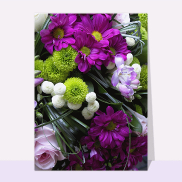 Carte condoléances fleurs : Un grand bouquet de fleurs