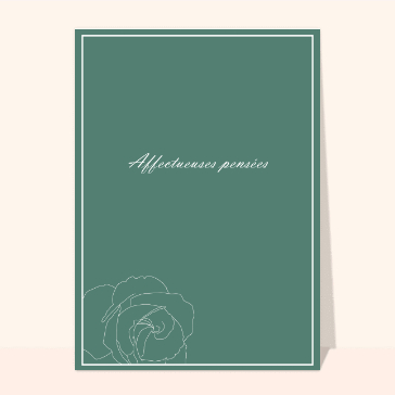 Affectueuses pensées avec le dessin d'une fleur