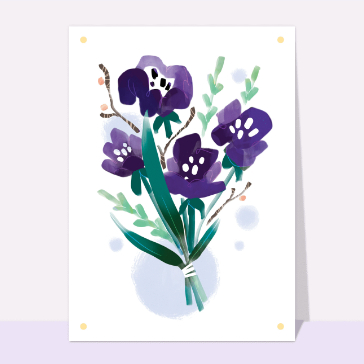 Fleurs violettes à l`aquarelle