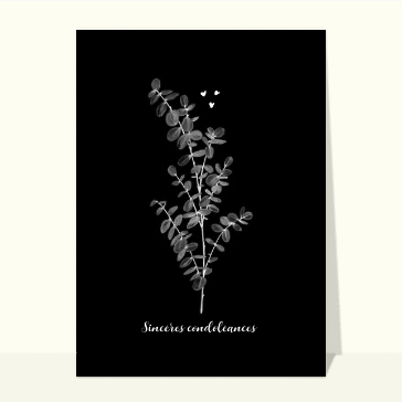 Sincères condoléances un brin floral