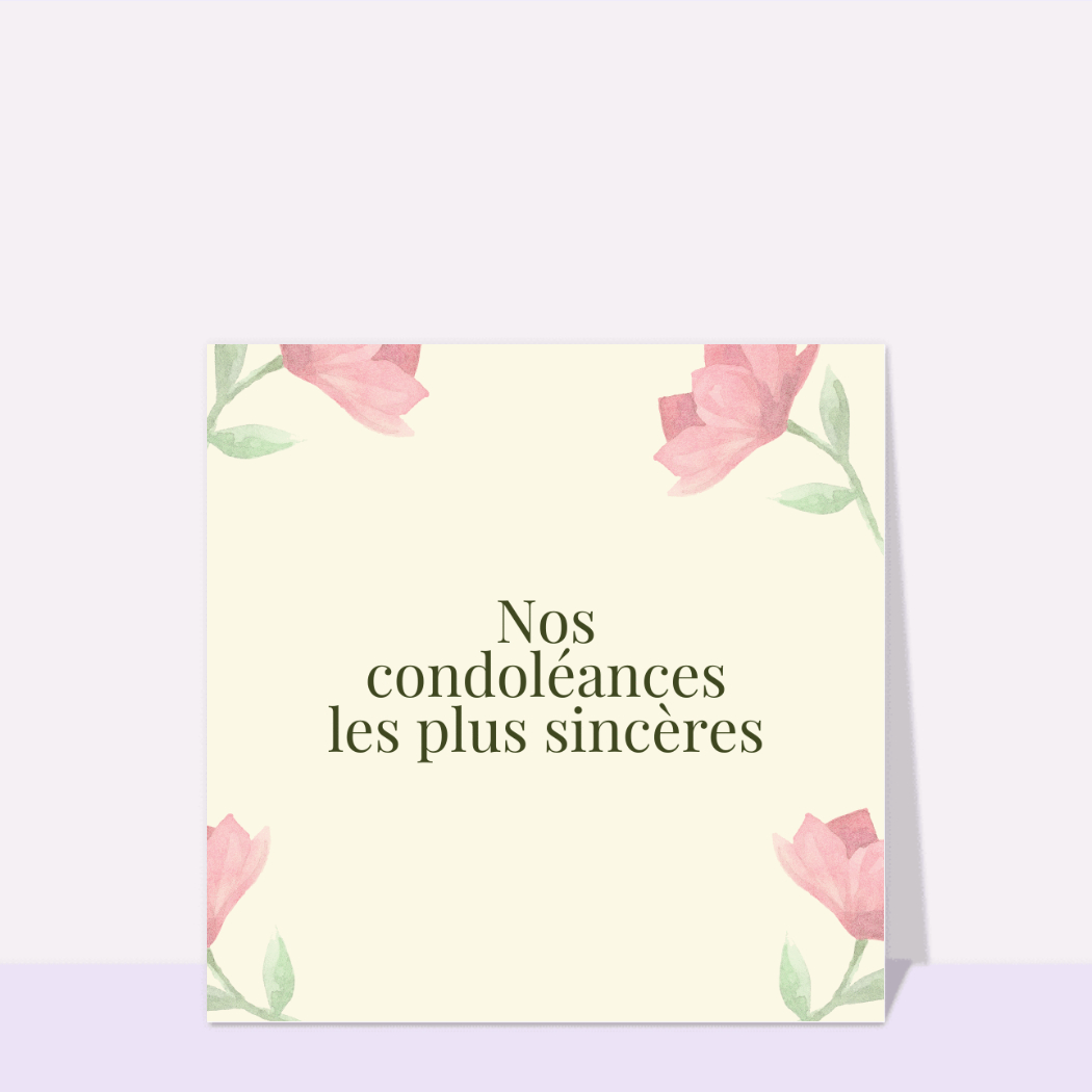 Carte Condoléances Fleurs de Toussaint, Rectangle, Double Volet, Paysage
