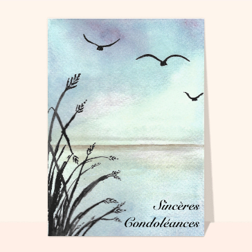 Sincères condoléances paysage à l`aquarelle