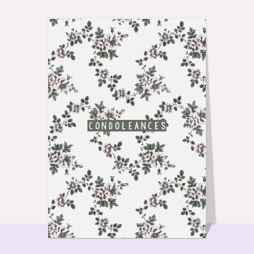 Carte Condoléances fleuries et sobres