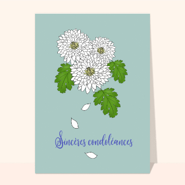 Décès et condoléances : Sincères condoléances bouquet de chrysanthèmes
