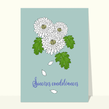 Sincères condoléances bouquet de chrysanthèmes