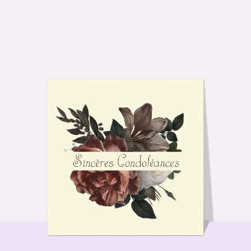 Carte Sincères condoléances