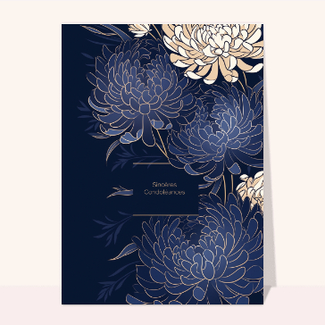 Carte Condoléances avec un liserés dorés