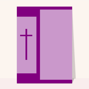 Carte condoléances personnalisée : Une croix sur un fond violet