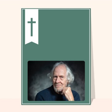 Condoléances personnalisables avec une croix