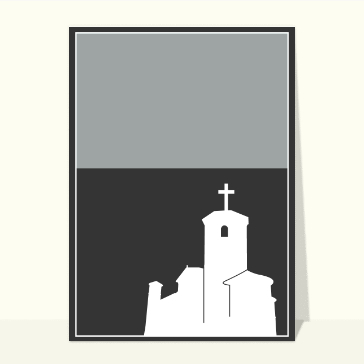 Carte condoléances personnalisée : Silhouette d'un clocher