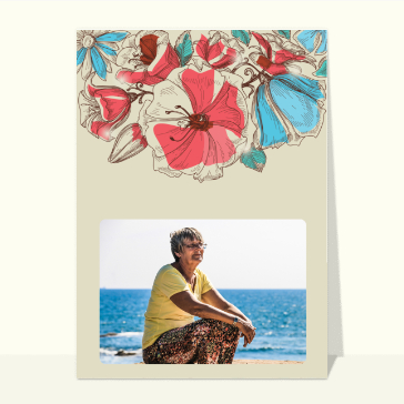 Des fleurs rouge et bleu