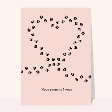 Coeur avec de petites pattes pour suite au décès d`un animal