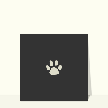 Carte condoléances pour animal de compagnie : Condoléances pour un animal et petite patte