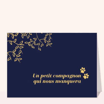 Petit compagnon qui nous manquera