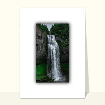 Carte de condoléances avec une cascade