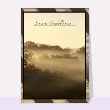 Condoléances paysage sous la brume