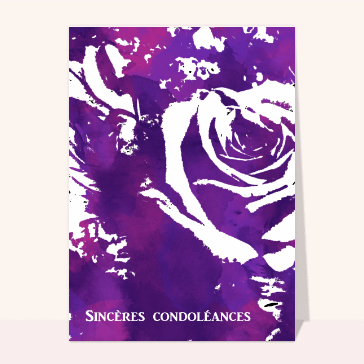 Sincères condoléances empreinte de fleur