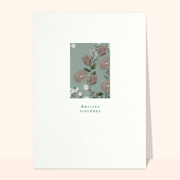 Condoléances avec motif floral