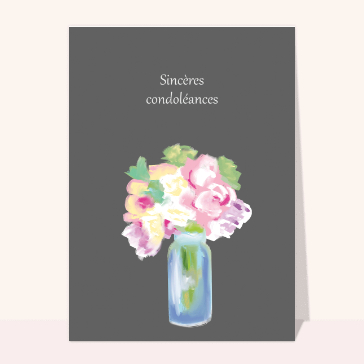 Pour présenter ses condoléances : Sincères condoléances et peinture de fleurs