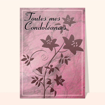 Toutes mes condoleances et fleurs