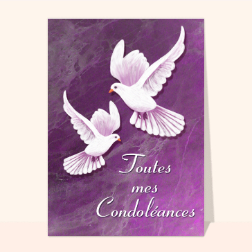 Toutes mes condoleances colombes blanche