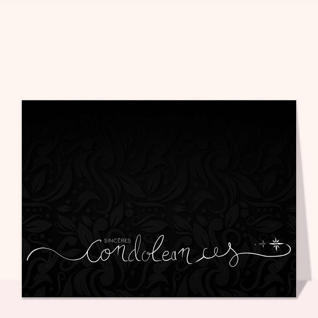 sinc-res-condol-ances-sur-fond-noir-l-gant-carte-condol-ances