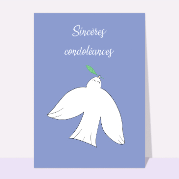 Sincères condoléances colombe et laurier