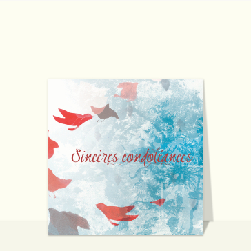 Carte Sincères condoléances en monotype et gravure