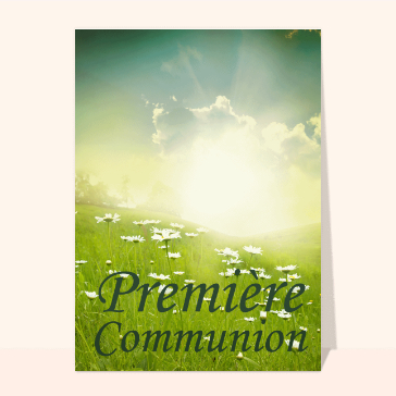 Carte première communion : Première communion ensoleillée