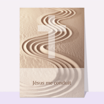 Carte première communion : Jésus me conduit