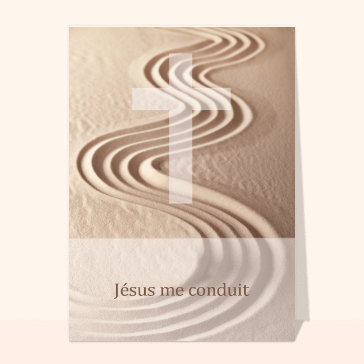 Carte première communion : Jésus me conduit