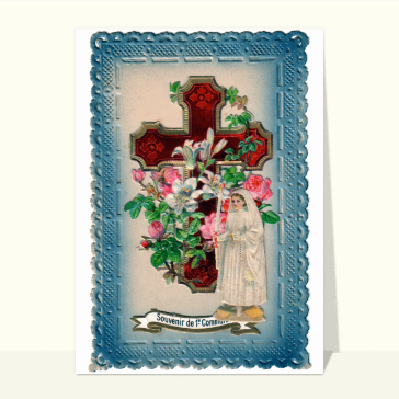 Carte première communion : Souvenir de 1ère communion